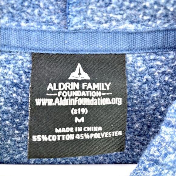 NASA Worm Callout Logo Patches Aldrin Hoodie Sweatshirt Front Pocket MED Space - Picture 4 of 5